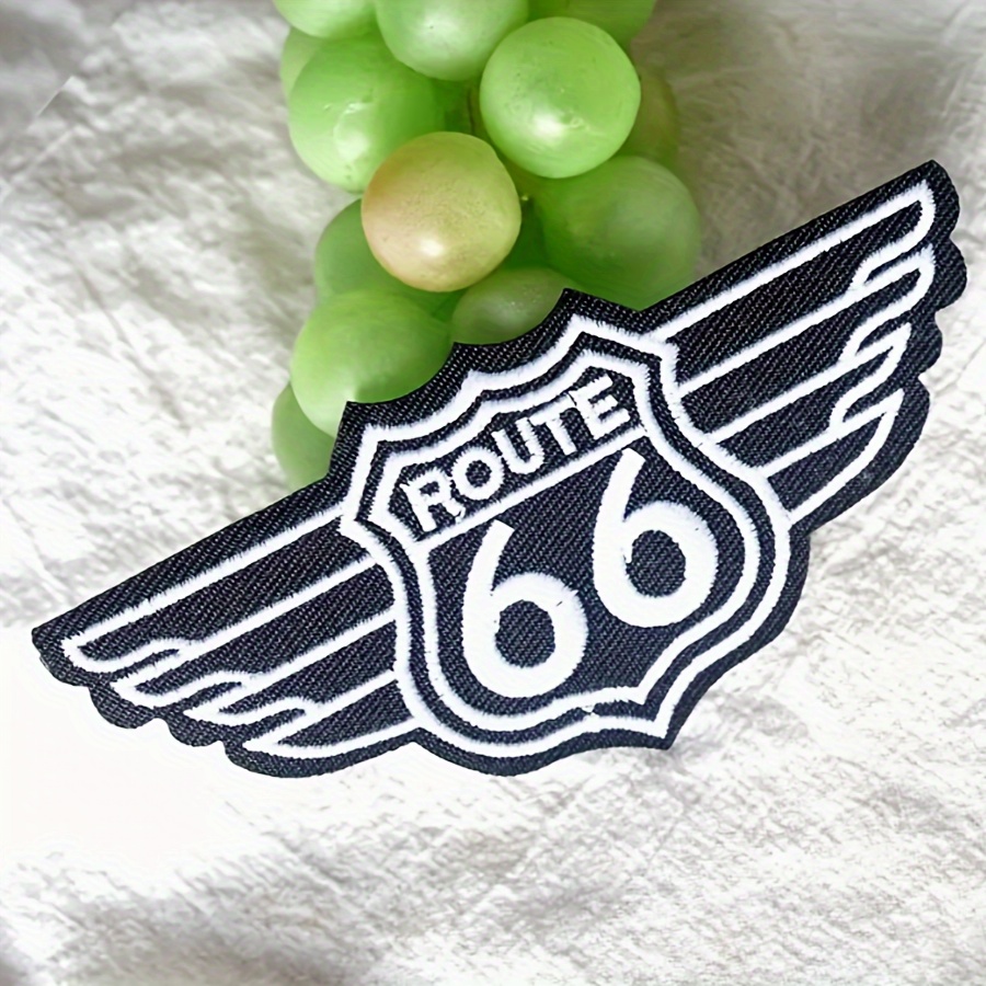 

1pc Route 66 Embroidered Patch, Iron-on Or Sew-on, Diy Decorative Applique For, Vests, Jackets, Jeans, Hats, Bags, Clothes, And Pants