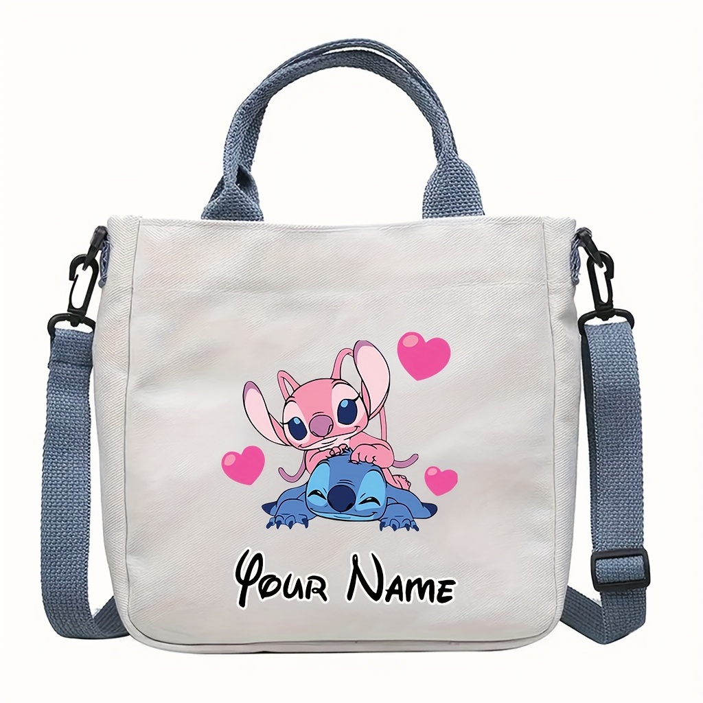 TEMU [customization] 1pc Stitch Handbag, Personalized Name Customization Cute Cartoon Pattern Stitch Crossbody Bag, Suitable For Home, And Vacation