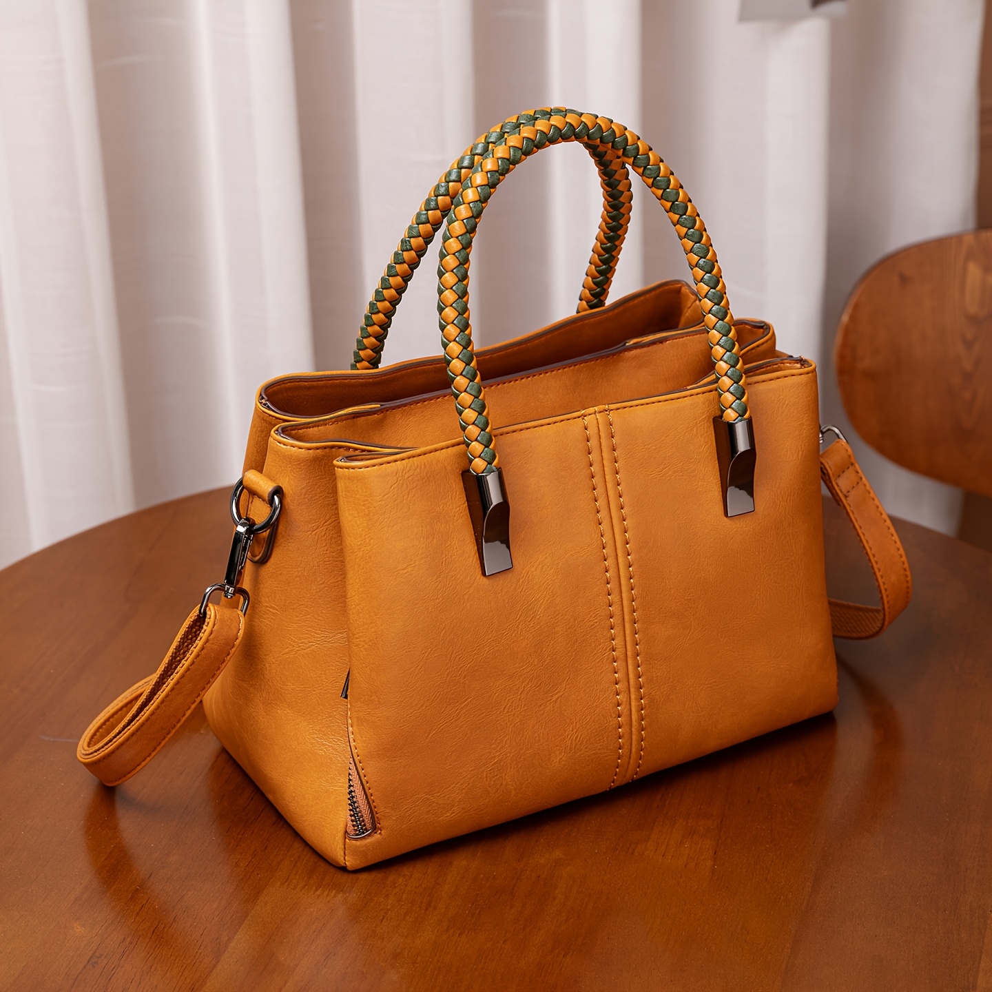 TEMU 2026 Hot Selling Upgraded Retro Boston Pillow Bag, Large Capacity Multi-compartment Design, Detachable Wide Strap, Multiway Hand Shoulder