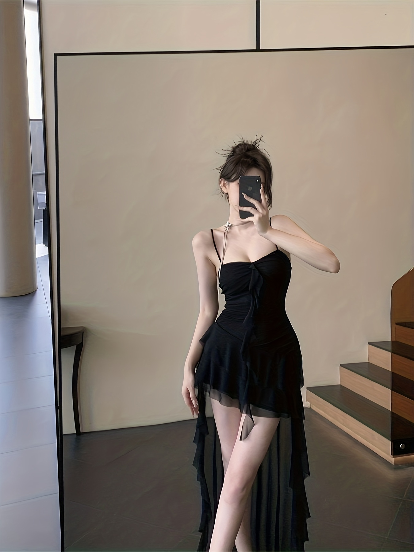 irregular short pure dress Parisian Style Purple Rose Irregular Dress Elegant Ladies Hanging Neck  Backless Short Mini Dress Glossy Satin Party Dresses