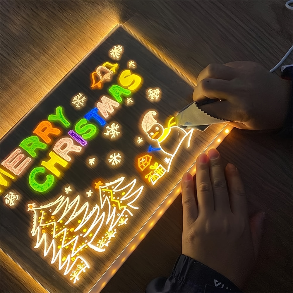 led transparent drawing board set back to school inspiration artifact release and heal stress reusable diy art tools surprise birthday holiday luxury gift home office meditation companion travel portable boredom relief tool details 4
