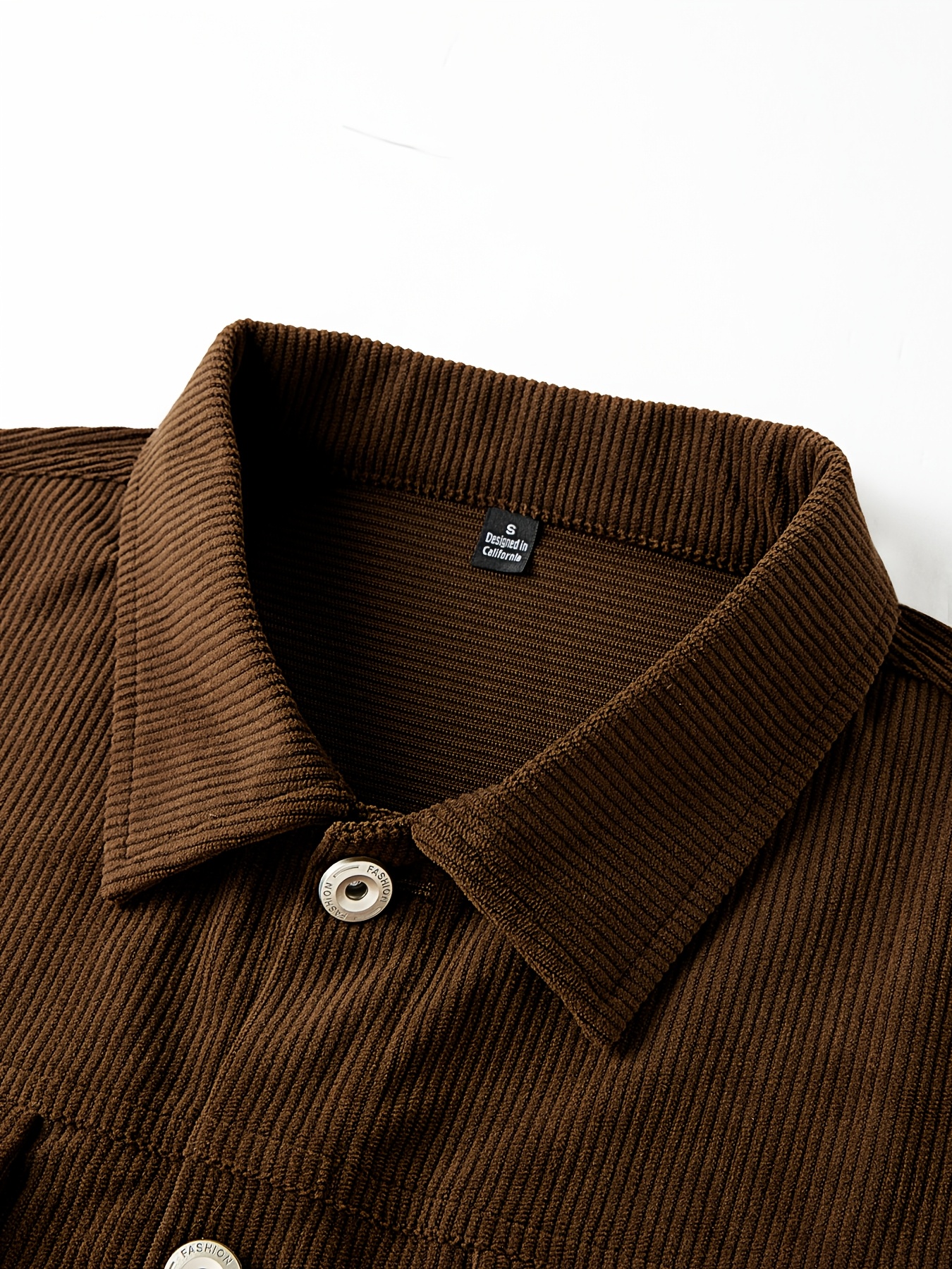 ανδρικό βιντάζ κοτλέ μπουφάν - καθημερινό πουκάμισο με μακριά μανίκια και τσέπες, ρετρό στυλ εξωτερικά ένδυμα για φθινόπωρο και χειμώνα, σχέδιο γιακάς με κουμπιά, άνετη εφαρμογή για στρώσεις ή ανεξάρτητες εμφανίσεις Στοιχεία είδους 2