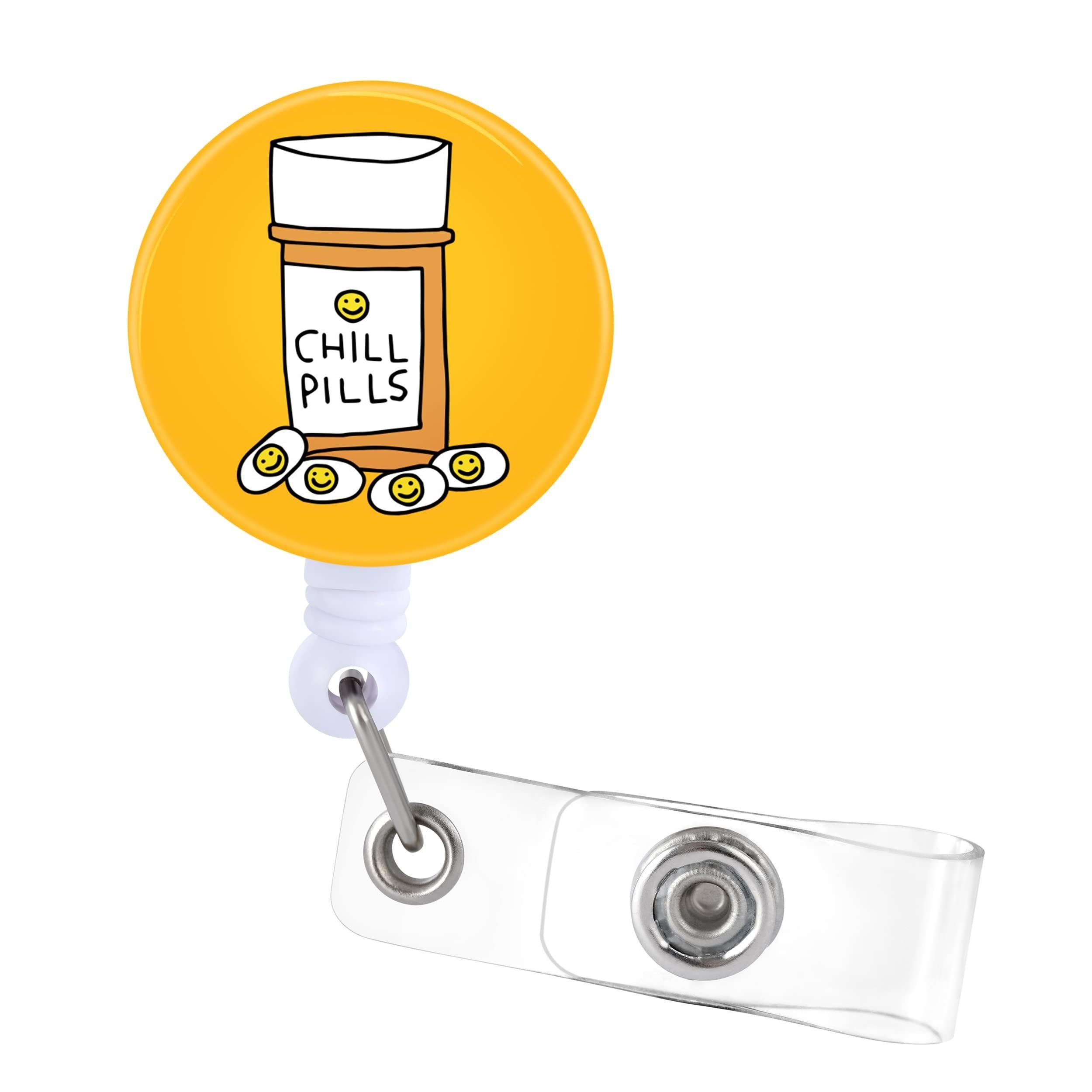 Yellow Pills Badge Reels Holder Retractable Pharmacy - Temu