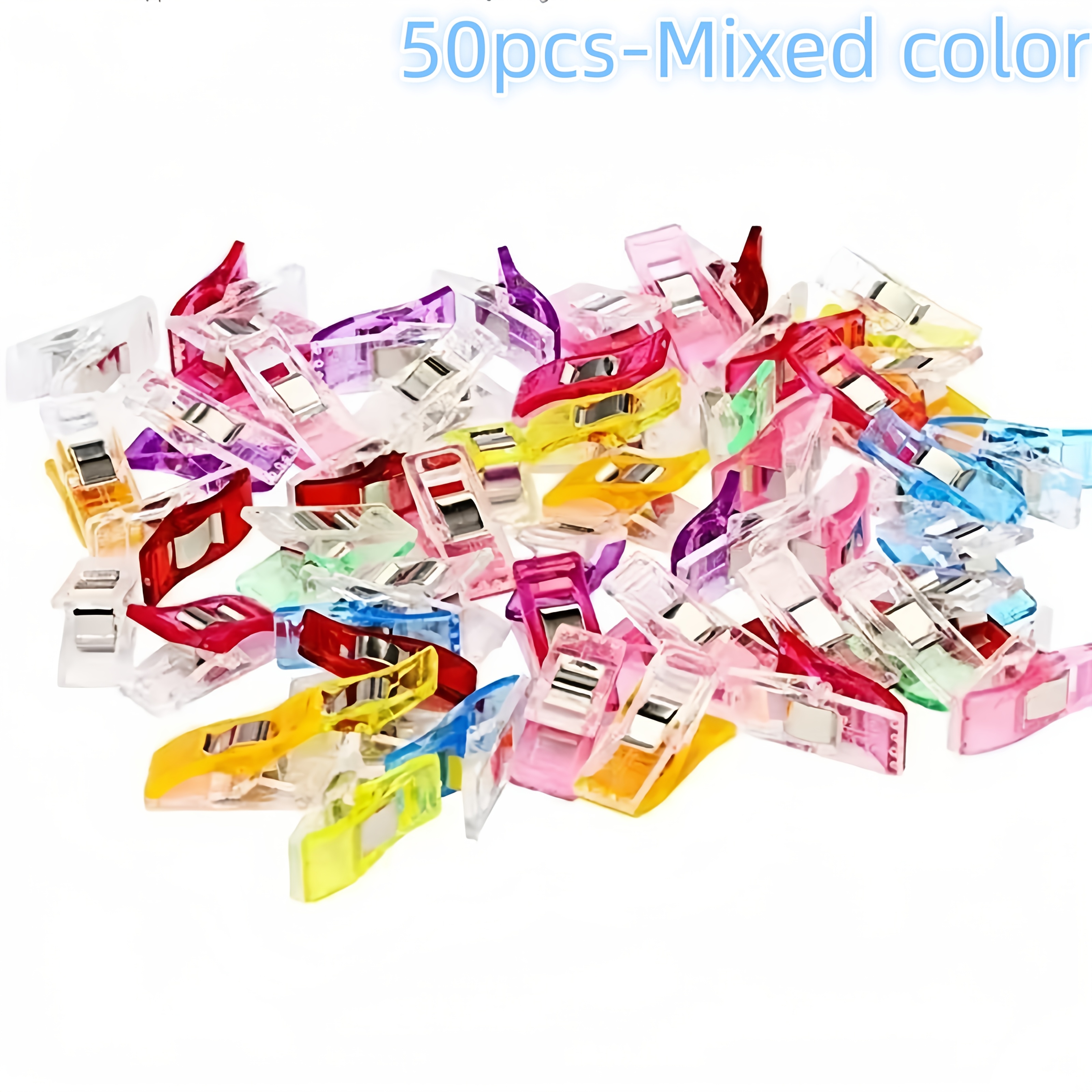 Image of 50pcs Vibrant Plastic Sewing Clips - Used For Fixing Colored Quilts On Fabrics, Ideal Gifts For And Tailors, Sewing Additions