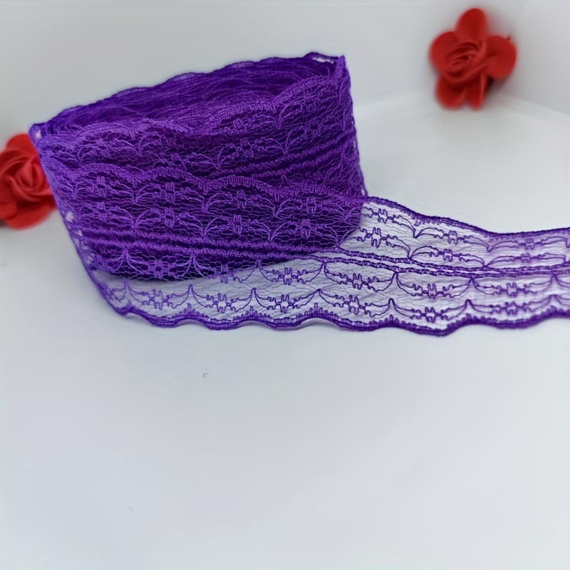 Ruban Dentelle Coton 8cm - 5m - Pour Couture, Déco Mariage, Accessoires - Bleu Marine