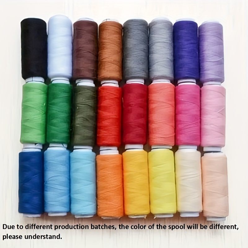 TEMU 24-pack High-quality Polyester Sewing Thread Set - Vibrant Colors For Home Sewing, Repairs, And Diy Crafts