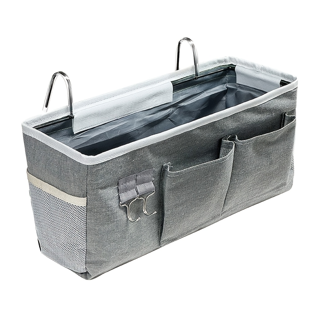 Image of 1pc Bedside Storage Caddy Hampers Bedside Hanging Storage Bag For Headboards Bunk Beds Dorm Rooms Book Phone Magazine Holder, Dormitory Multifunctional Storage For Back-to- For Halloween And Christmas