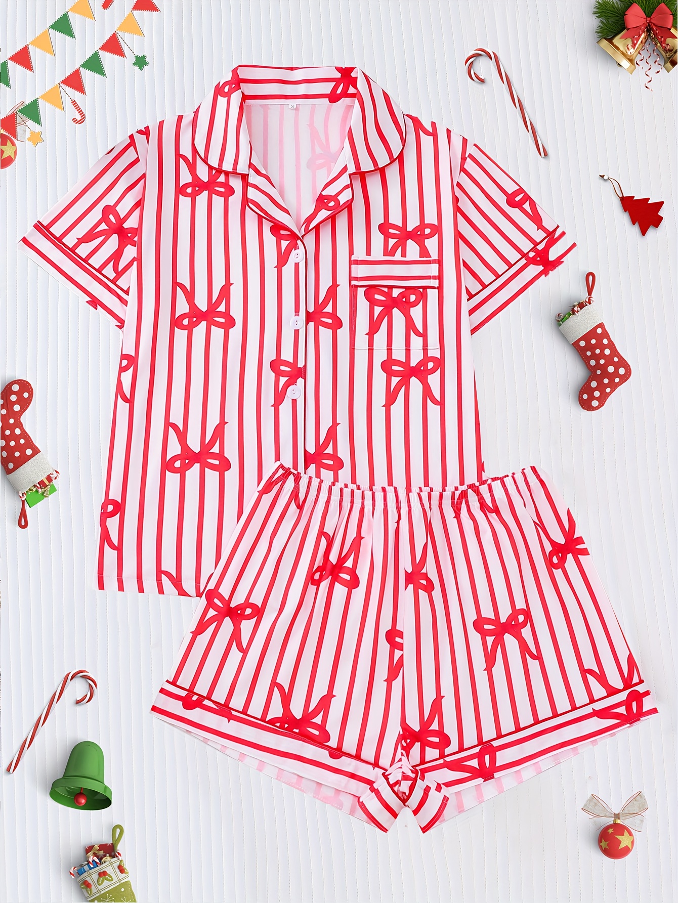 2st julstil randig rosetttryck kvinnors bärbara alla - Temu Sweden