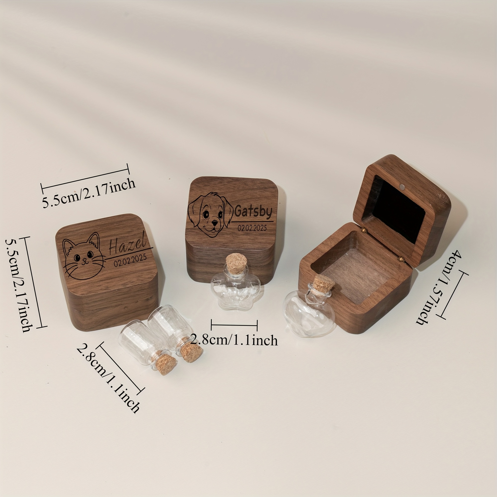 Customized Pet Hair Commemorative Box for Dogs and Cats