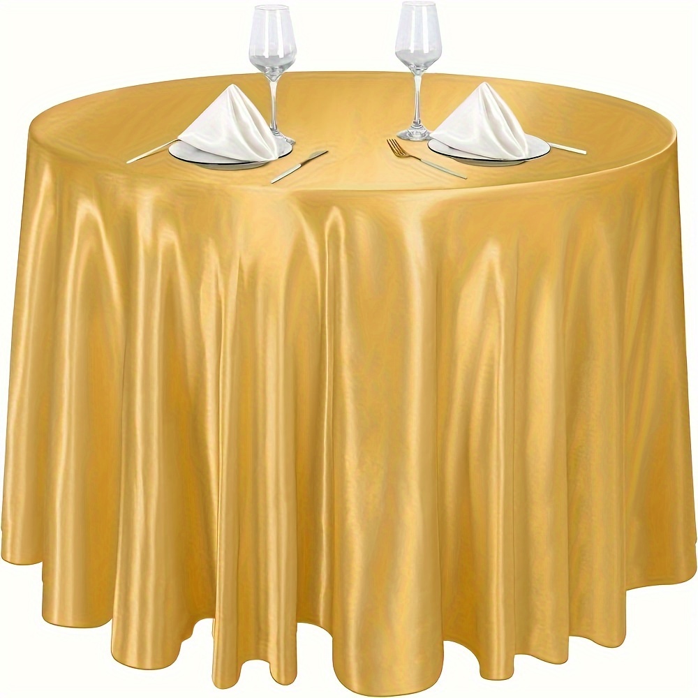 TEMU 2pcs Set, Wedding Decorations, Summer Decoration, Garden Decor For Outside, Outdoor Decor, Round Satin Tablecloth, Suitable For Weddings,