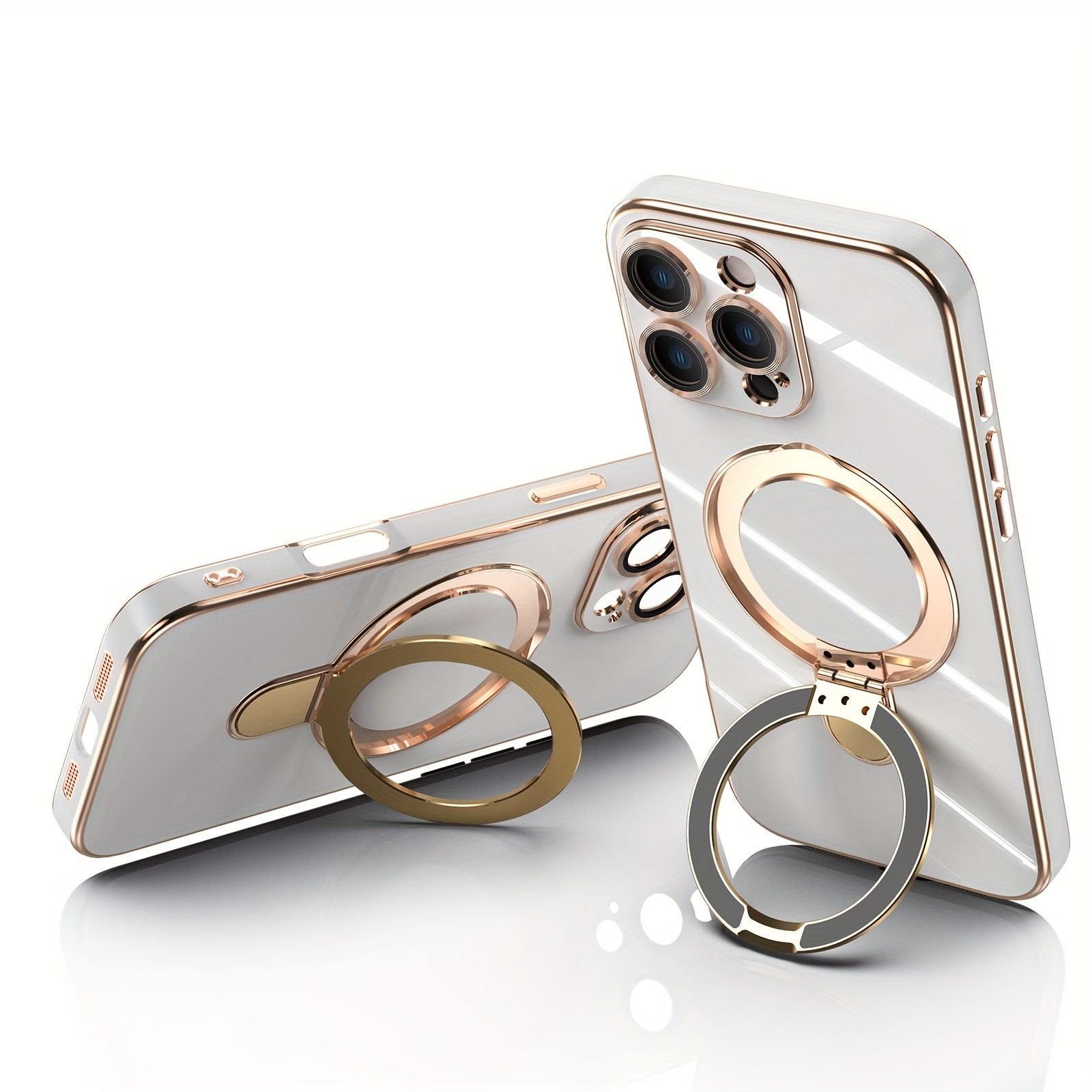 TEMU Phone Case: European And American Design Invisible Car-mount Magnetic Suction Phone Case, Suitable For Iphone 16 Pro Max, Creative Full-coverage