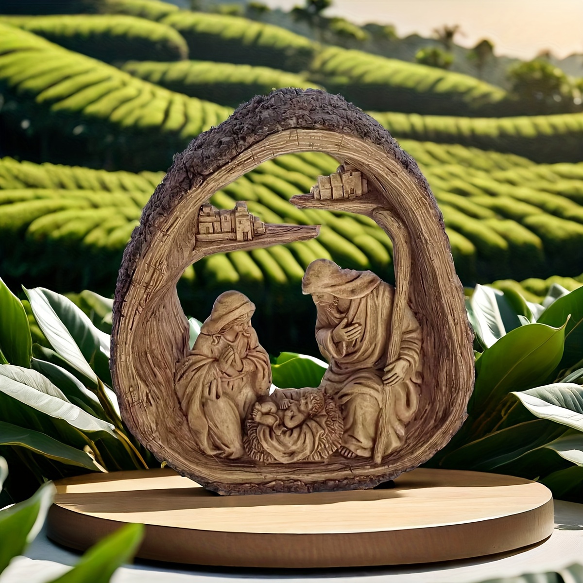 Image of 1pc Vintage Jesus Birth Scene Ornament Decoration, Cafe Decor Ornament, Room Decor Tabletop Display Ornament, Christmas Tree Decor, Cute Aesthetic Stuff, Cool Gadgets