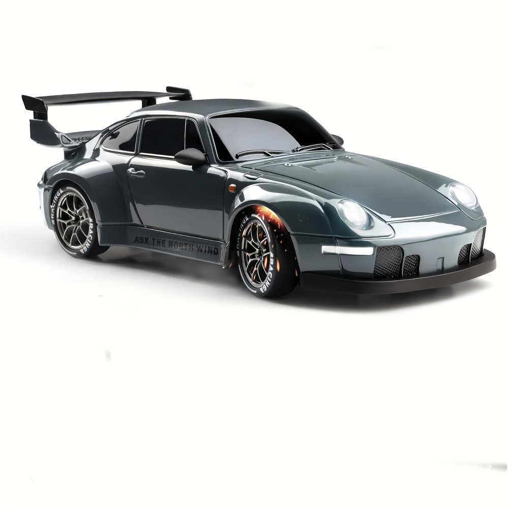 TEMU Voiture de drift RC à l'échelle 1:24 avec gyro - 2.4Ghz 4WD Haute Vitesse, 20KM/H Tout-Terrain, Jouet de course avec lumières LED et 2 batteries