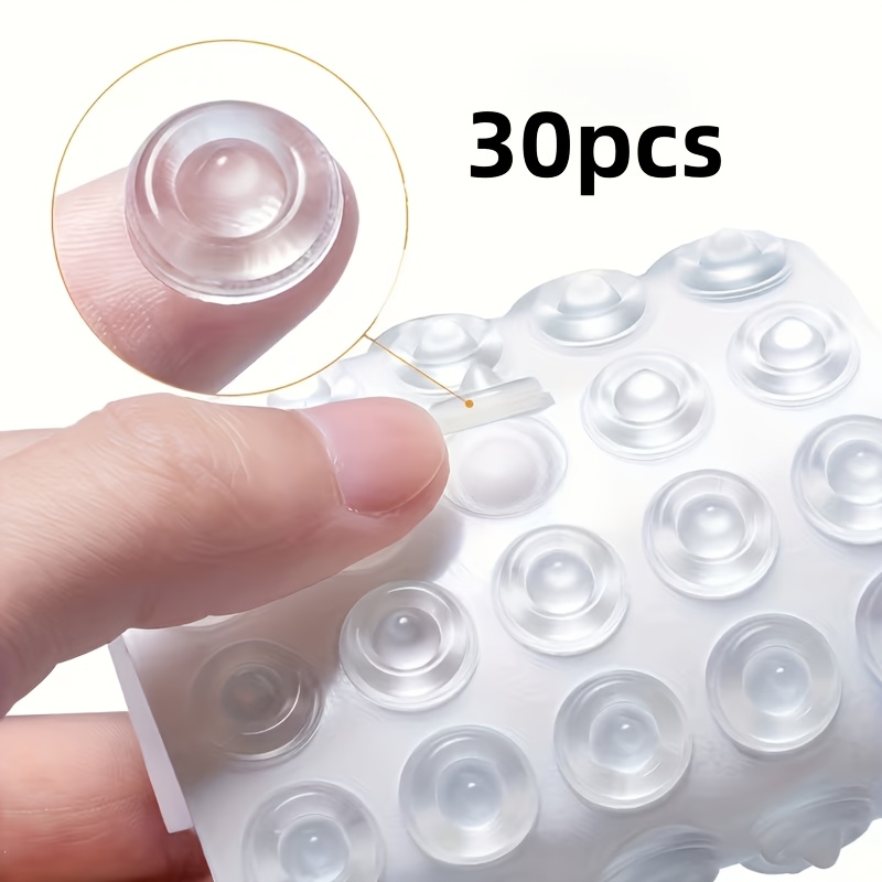 TEMU 30uds/70uds de Protectores Autoadhesivos - Almohadillas Transparentes Antirruido y Antideslizantes para Puertas de Gabinetes, con Diseño de