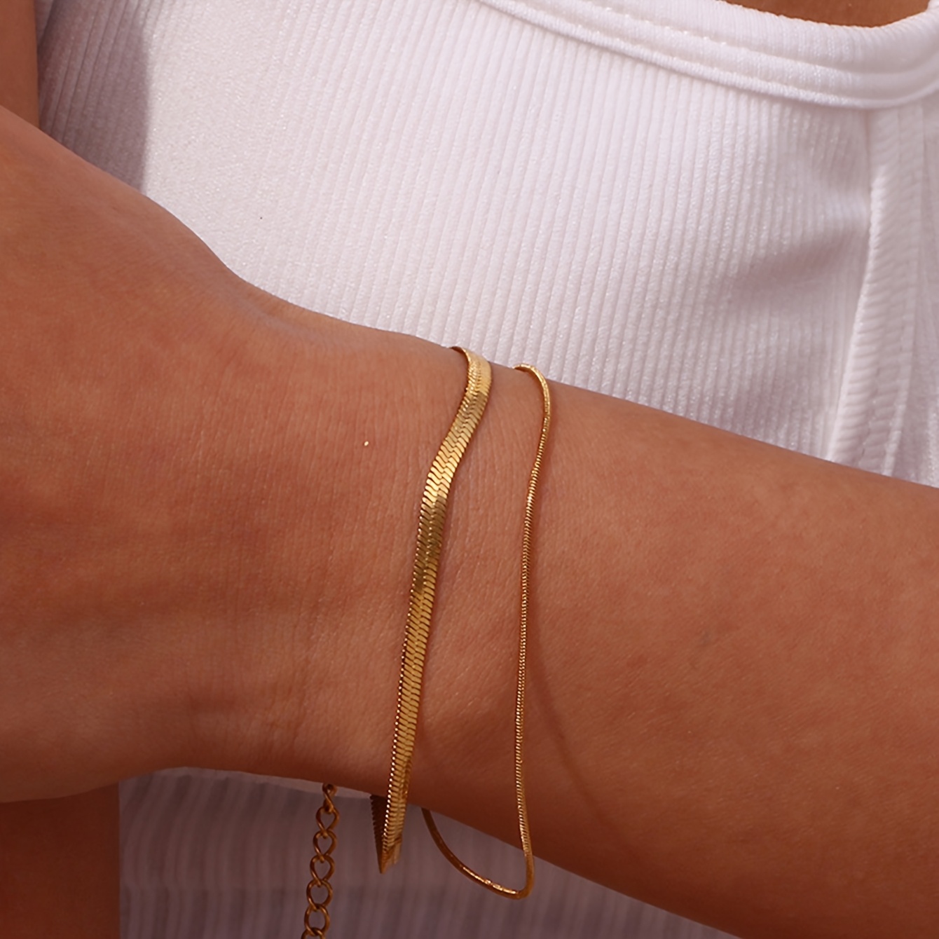 Double Layer Stainless Steel Bracelet for Women