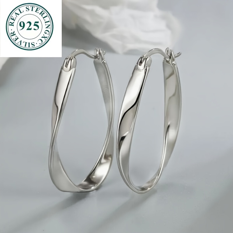 

Delicate Hypoallergenic 925 Silver Hoop Earrings - Vintage Chic For Everyday Glamour And - Ladies Fashion Accessory