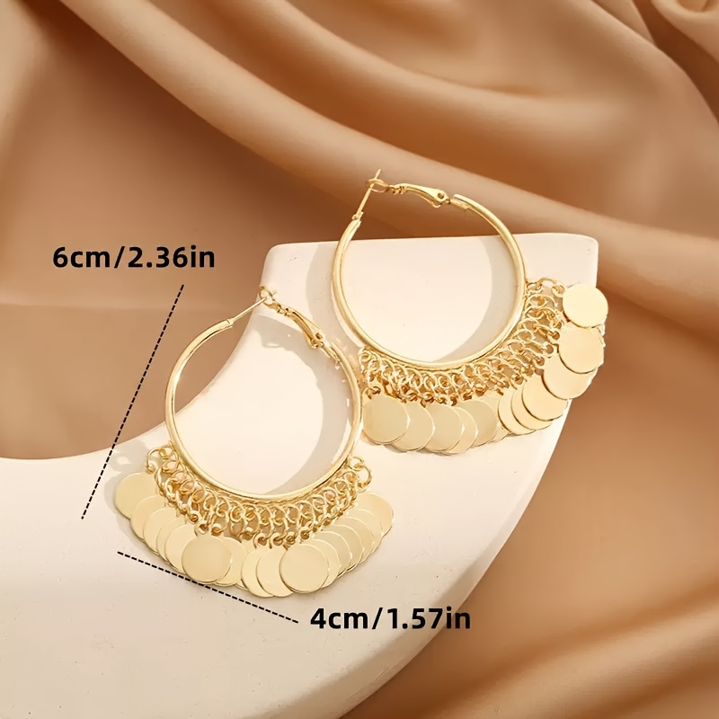 Women's Metallic Sequin Earrings — Elegant and Versatile
