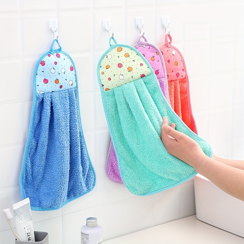 

3pcs Ultra Absorbent Coral Velvet Kitchen Towels - Cute, Hand Towels For Home & Bathroom Use