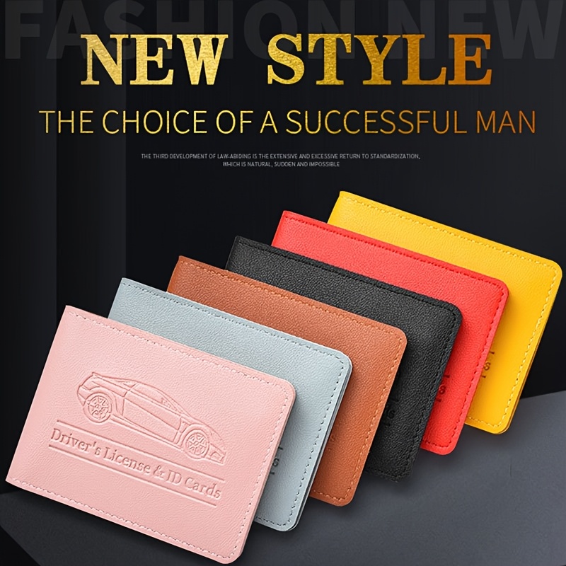diy gift card sleeve Polare Full Grain Leather Car Registration and Insurance Card Holder, Vehicle Glove Box Organizer Car Essentials RFID Wallet Case for Driver License, main image 0