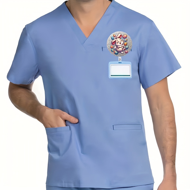 1pc Mama Bunny Badge Reel Holder, Cute Retractable Badge Reel Clip Ideal  For Nurses, Working Professionals
