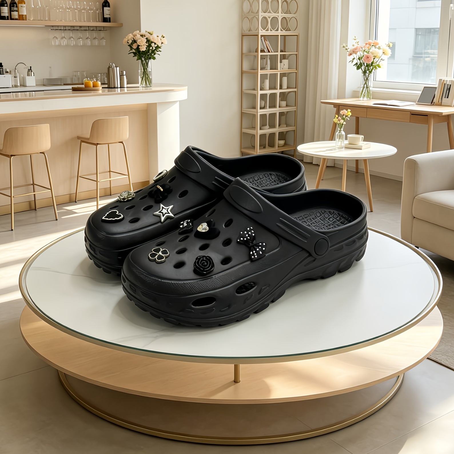 TEMU Recommended, Women's Summer Fashion Casual Shoes, Lightweight, Flat-bottomed Clogs, Suitable For Home Indoor, , Suitable For Garden , Beach,