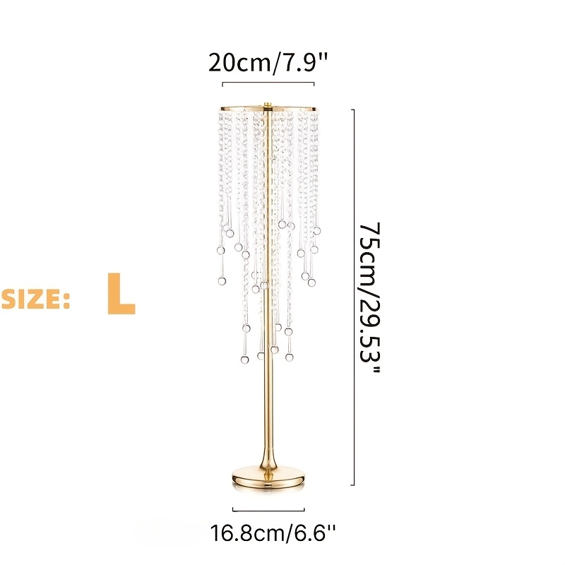 TEMU 2pcs Supports de Fleurs en Cristal Centres de Table de Mariage pour Tables, Supports de Composition Florale de Table en Métal, Vases en Métal