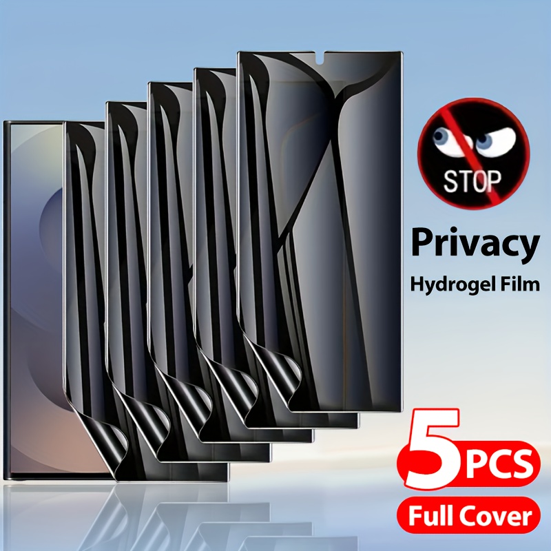 Image of 5pcs Privacy Hydrogel Film For Galaxy S25 Edge S24 Ultra S23 Fe S22 S21 Fe A56 A36 A26 A16 A55 A35 A25 A15 5g Anti-peeping Soft Tpu Screen Protector Self-, Ultra-thin