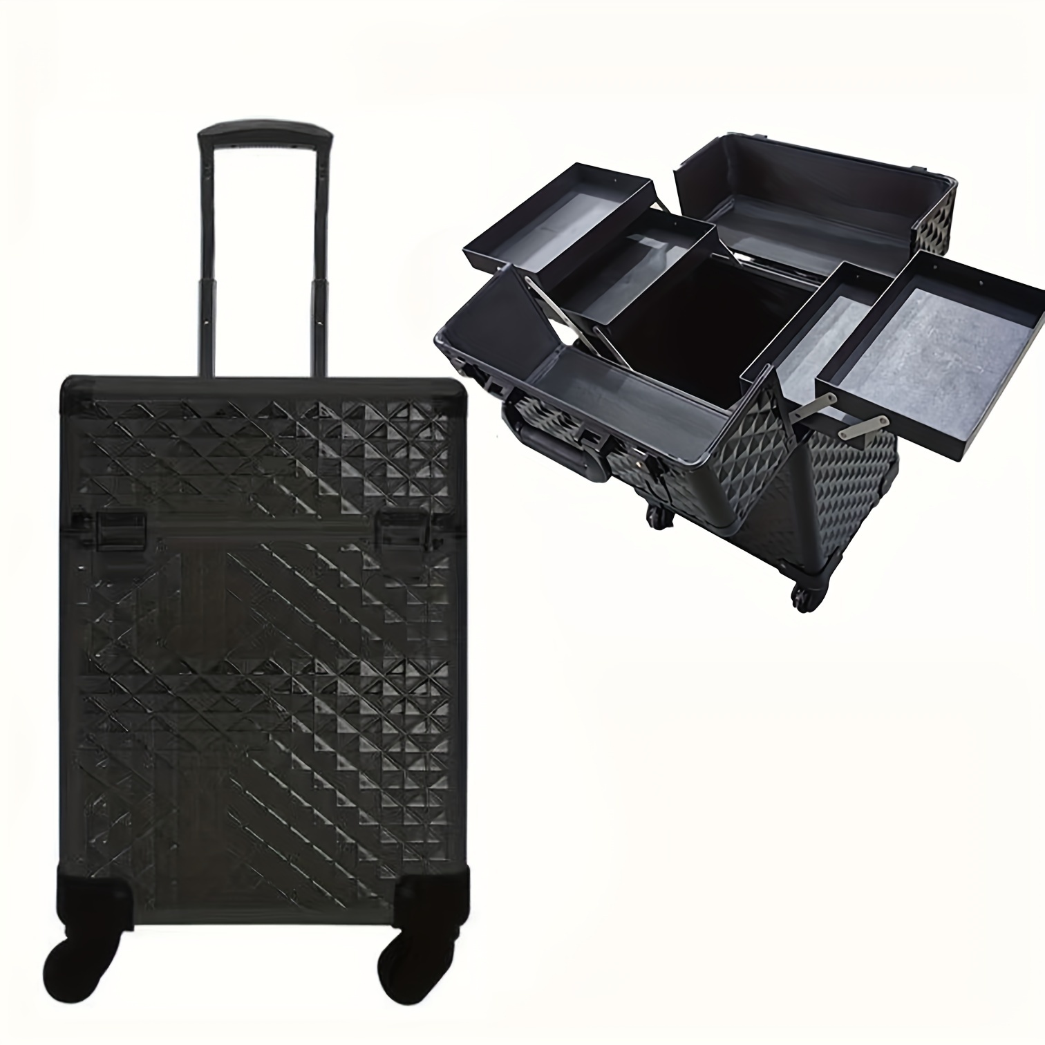 rolling makeup train case large storage cosmetic trolley Temu