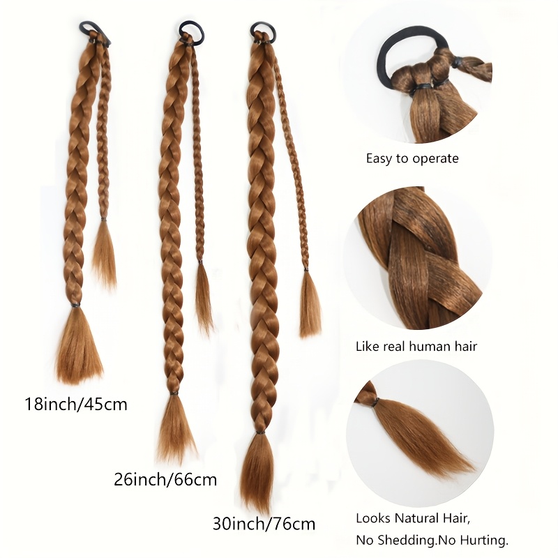 womens synthetic ponytail extensions basics   hair elastic band braids multiple lengths 18 26 30 inches versatile for   details 5