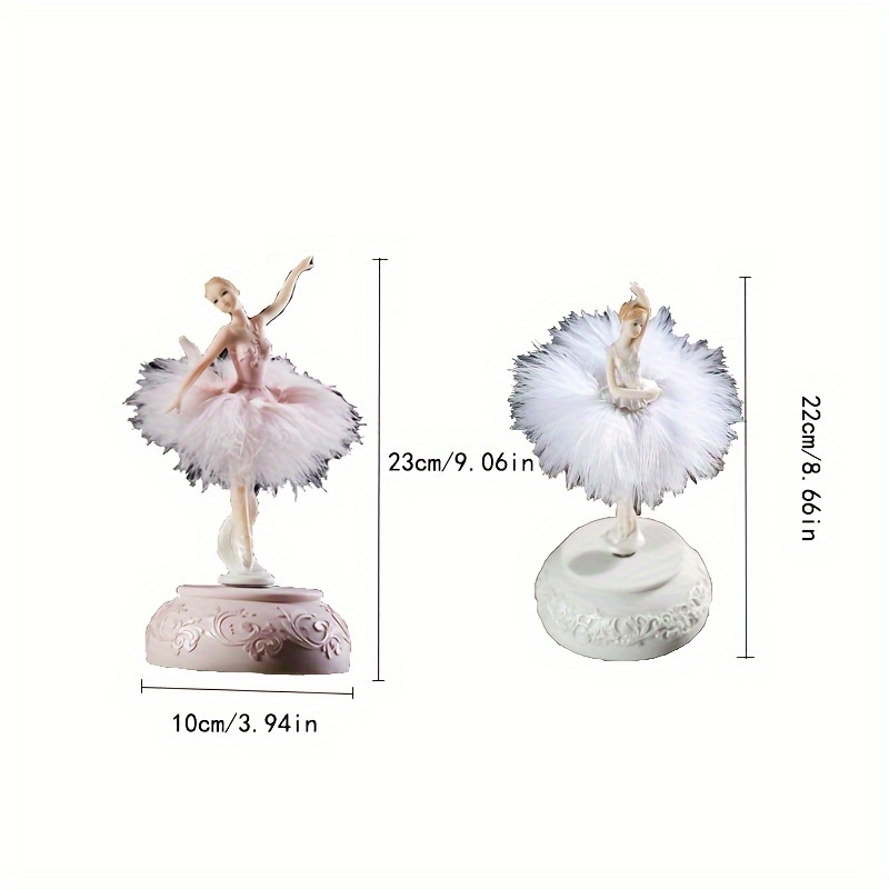 1PC Contemporary Ballet Dancer Musical Box, Resin Ballerina Figurine,  Hand-Painted Ornamental Music Box without Electricity