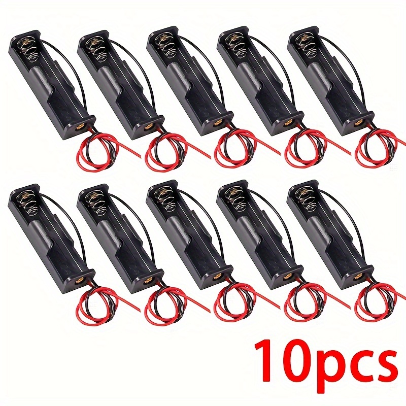 5pcs/10pcs 18650 Power Bank Cases 1x 3.6v-4.2v 18650 Battery Holder Storage Box Case 1 Slot Battery Container With Wire Lead