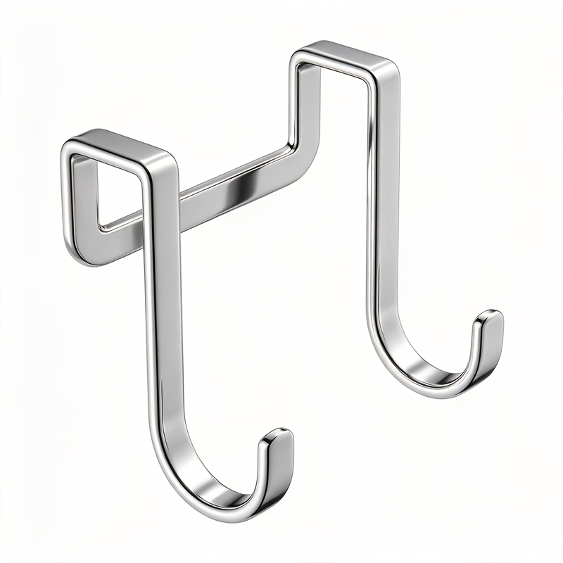 TEMU 2pcs No-drill Door Side Hooks, Clothes And Towel Hanging Hooks, Over Cabinet Hooks For Bedside, Bathroom, Kitchen
