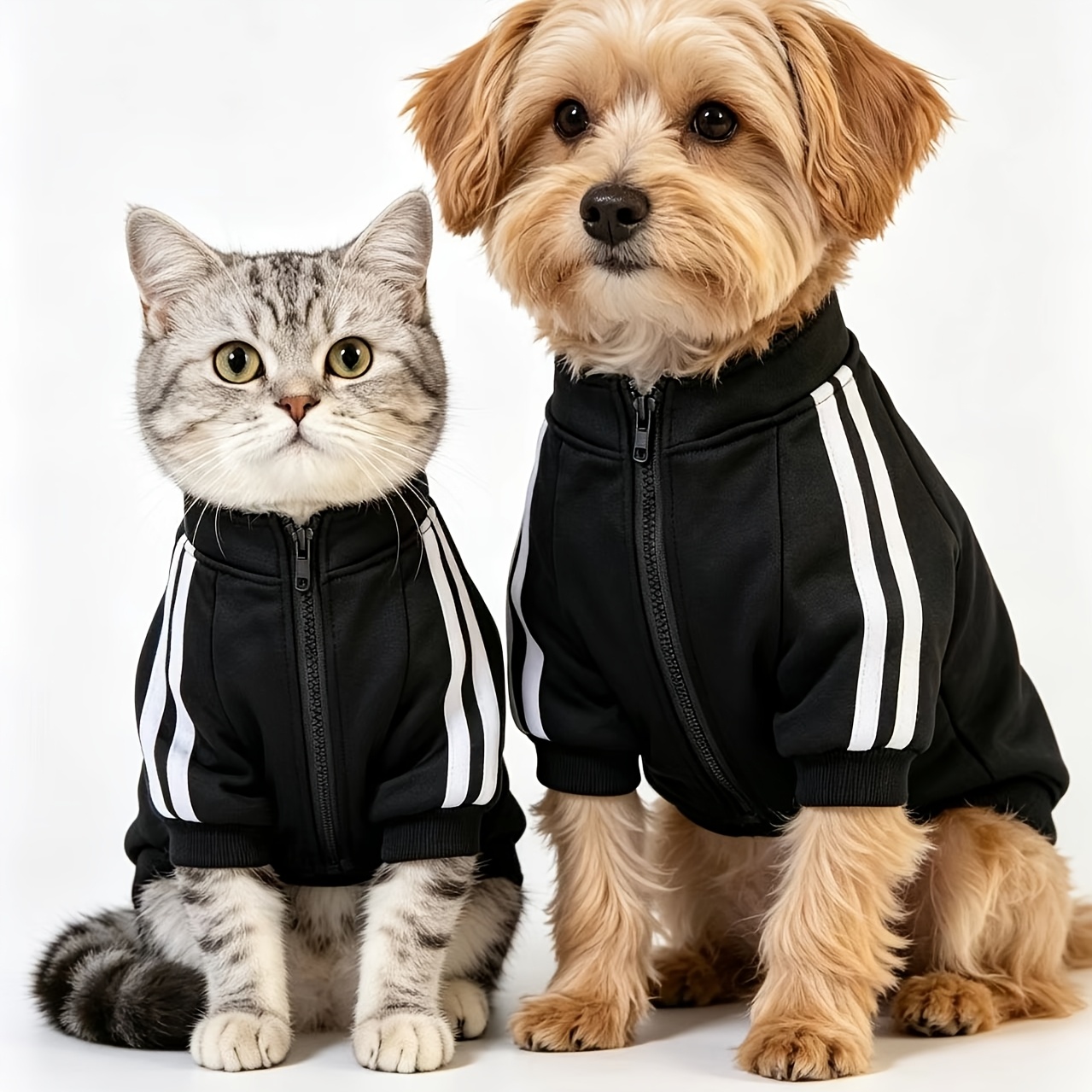TEMU 秋冬用付きペット服 犬用スウェットシャツ - 中・小型・大型ペット用 かわいい猫と犬のアパレル 裏地付きジャケット