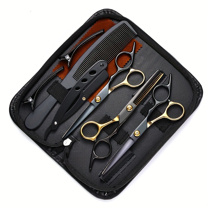 

Professional Hairdressing Scissors Set, 9-piece 6.0 Inch Barber Shears Kit, Unisex-adult, Right Hand, Texturizing Shears For Relaxed Hair - Unscented Normal Hair Type, Ideal For Home Salon Use