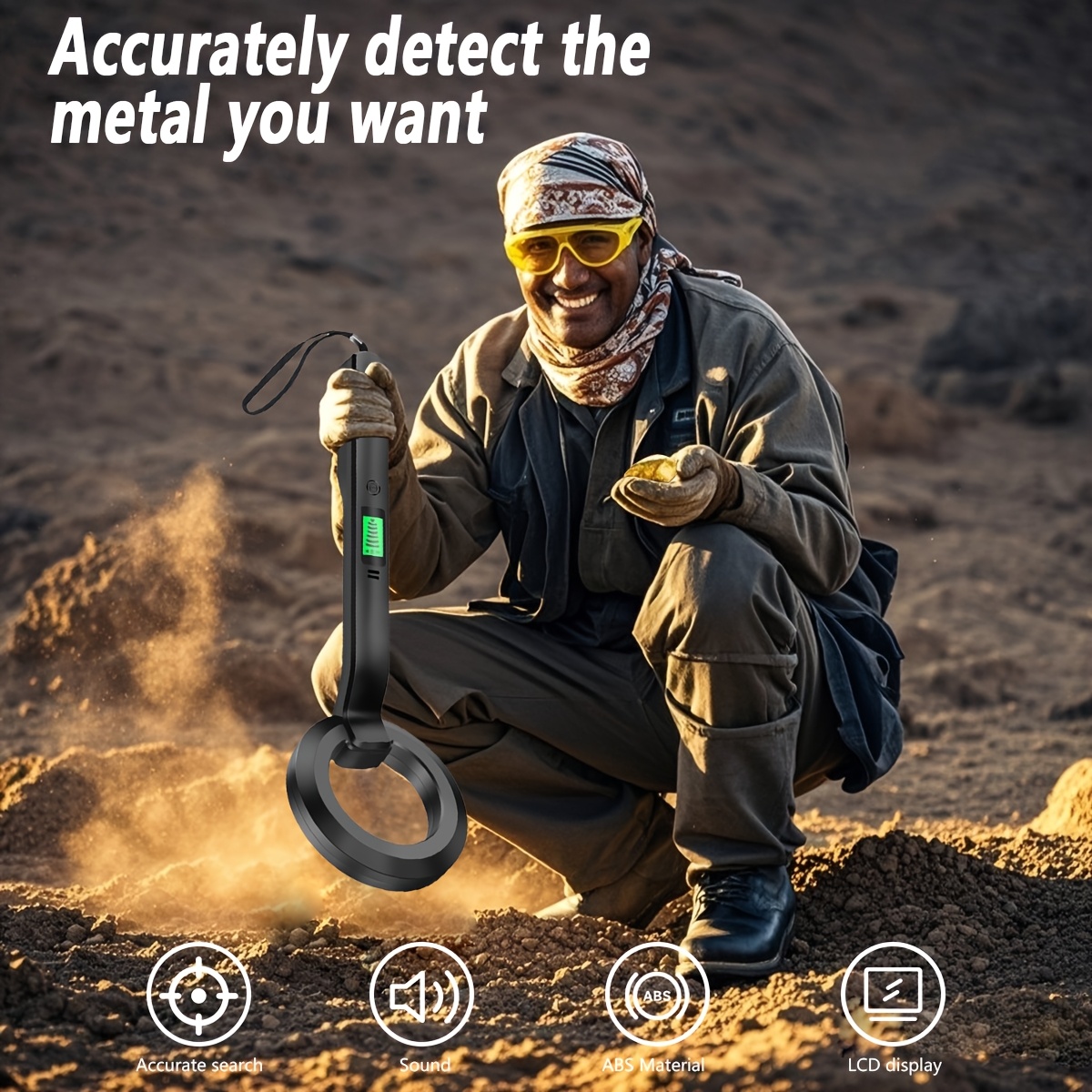 Upgrade Professional Metal Detector, High-precision Portable Underground Treasure Hunting Device, Intelligent Security Scanner+outdoor Exploration Archaeological Security Multi-purpose Set (batteries Not Included in Shipment)