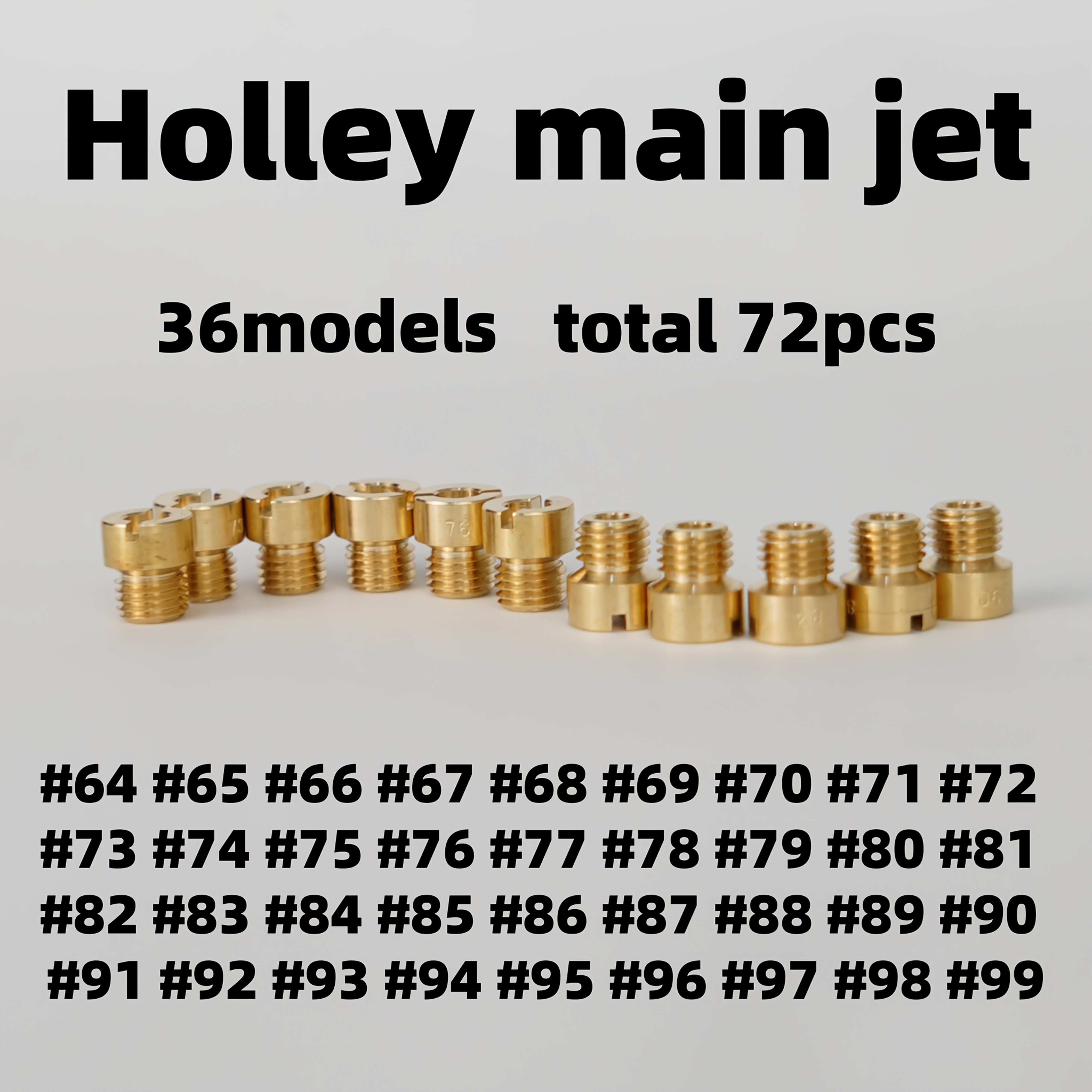 TEMU 72pcs 36-181 4150 4160 4500 Copper Carburetor Carb Kit 2 Each Sizes 64-99