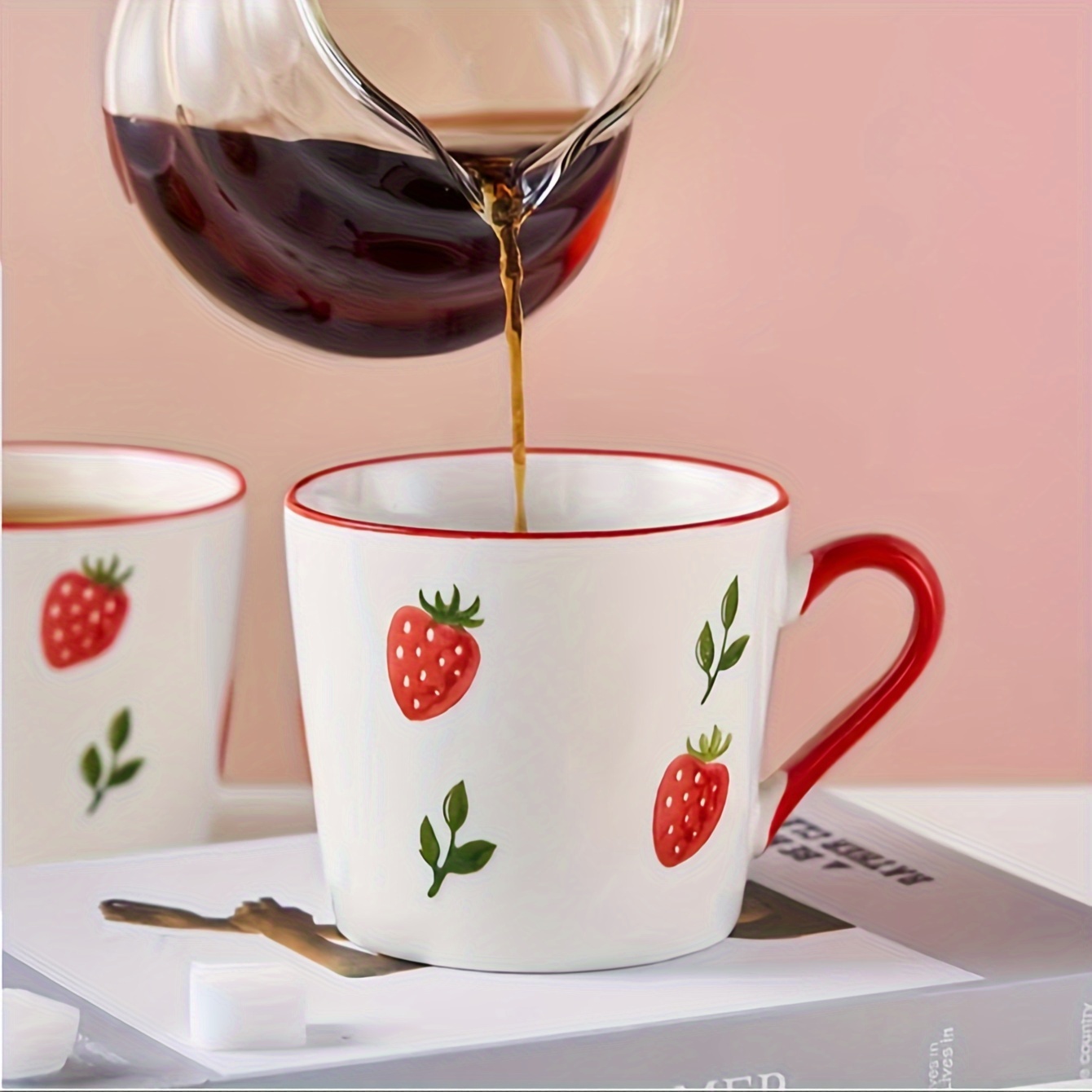 

Charming Fruit Pattern Ceramic Coffee Mug - Perfect For Gifting On Christmas, Valentine's Day & More - Bpa-free, Reusable, Ideal For Family, Colleagues, Teachers