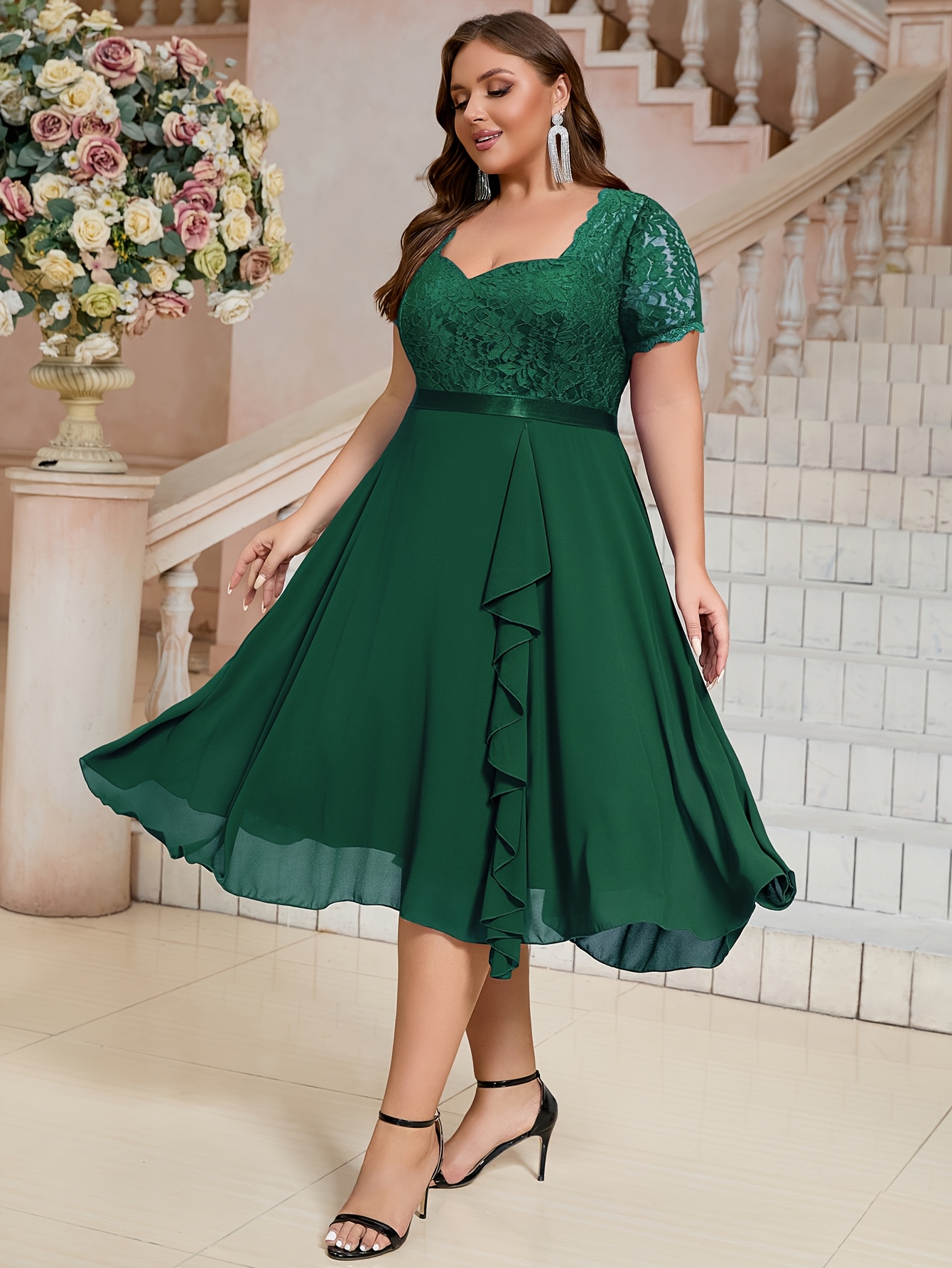 plus size plus size plus size womens bridesmaid dress lace - Temu Mauritius