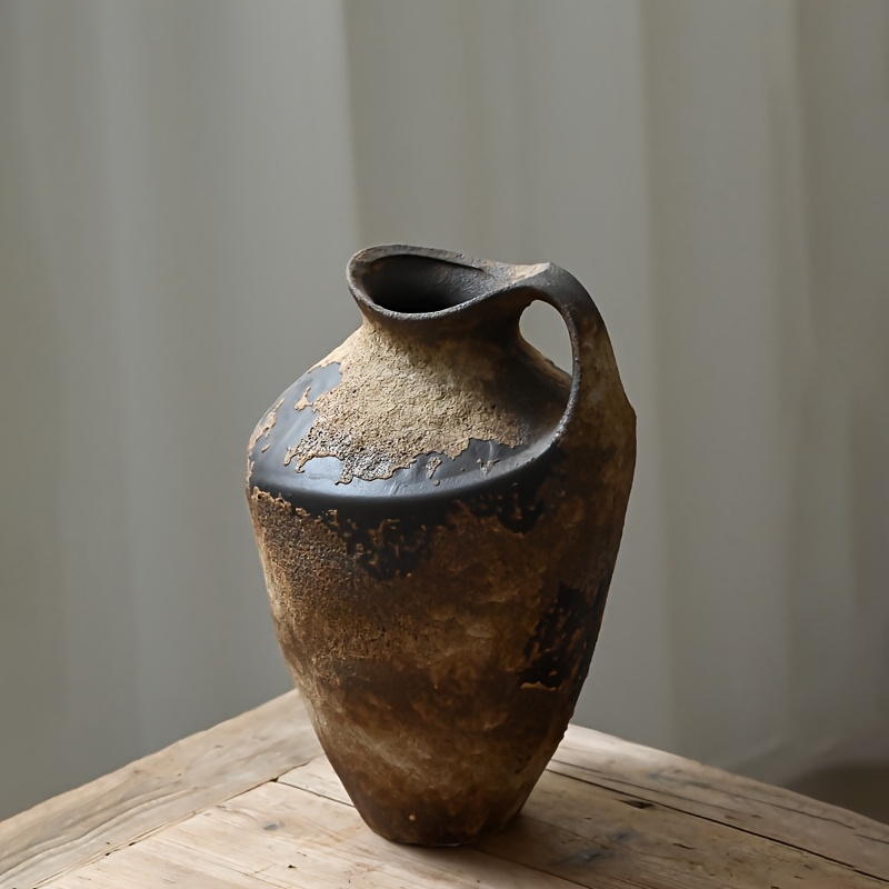 Charming Country-Style Vase - Handle Design, Perfect for Living Room, Entryway, and Kitchen Decor | Ideal for Halloween, Christmas, New Year, and Everyday Elegance