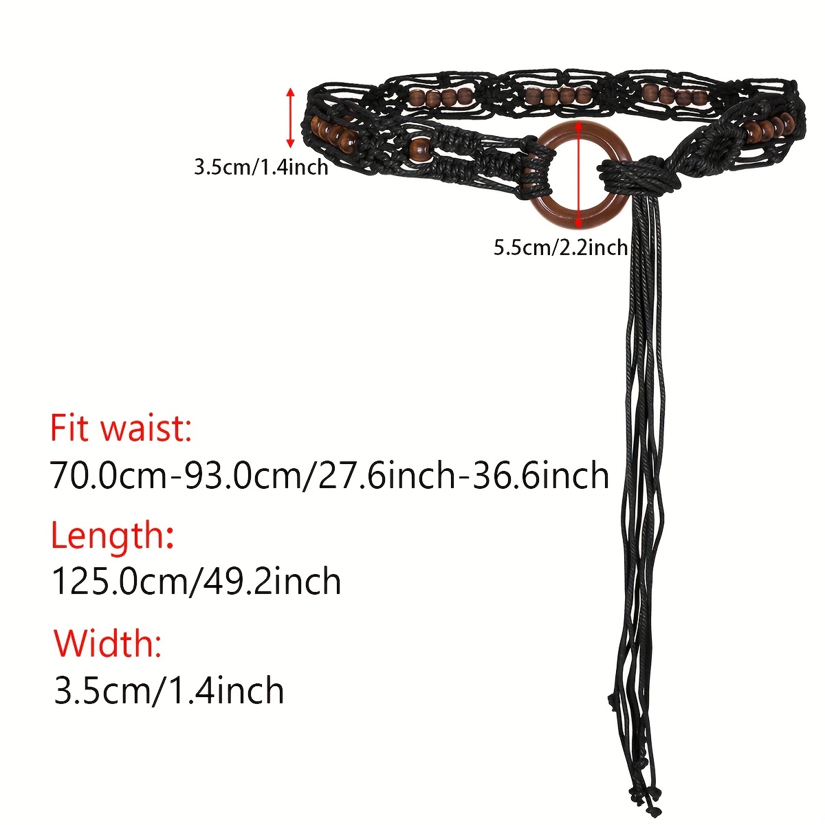 Bohemian Rope Braid Waist Belt Handwoven Wax Rope Prismatic Braid Boutique | Accessories | Womens Bohemian Style Rope Braid  main image 4