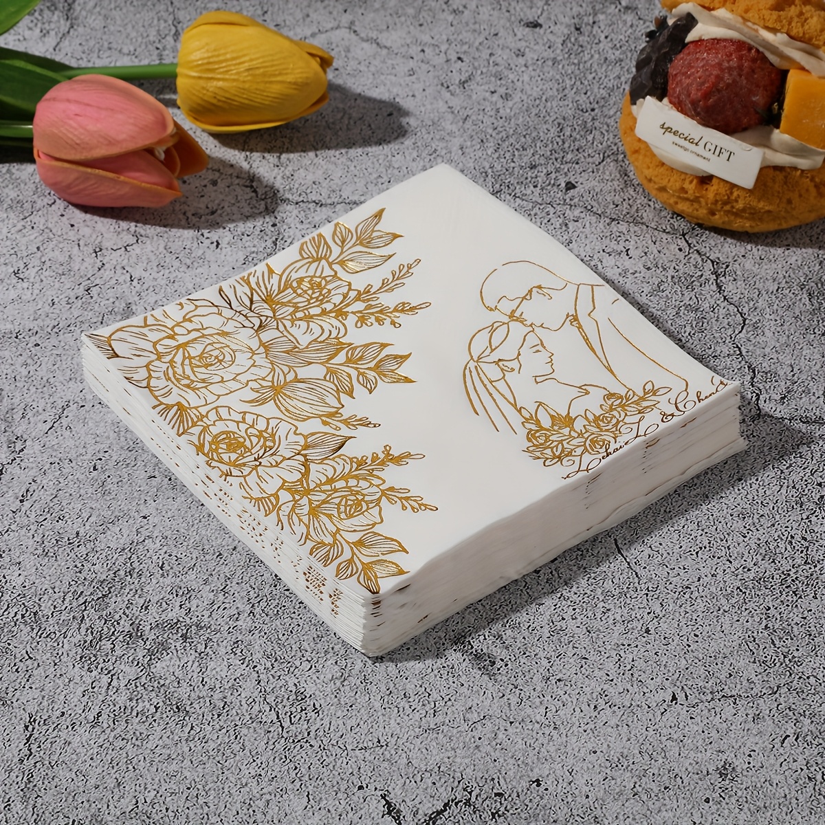 TEMU 20 Disposable Wedding Napkins - Soft And Elegant, Weddings, Bridal Showers, Anniversaries, Valentines And Celebrations | Elegant Napkins | ,