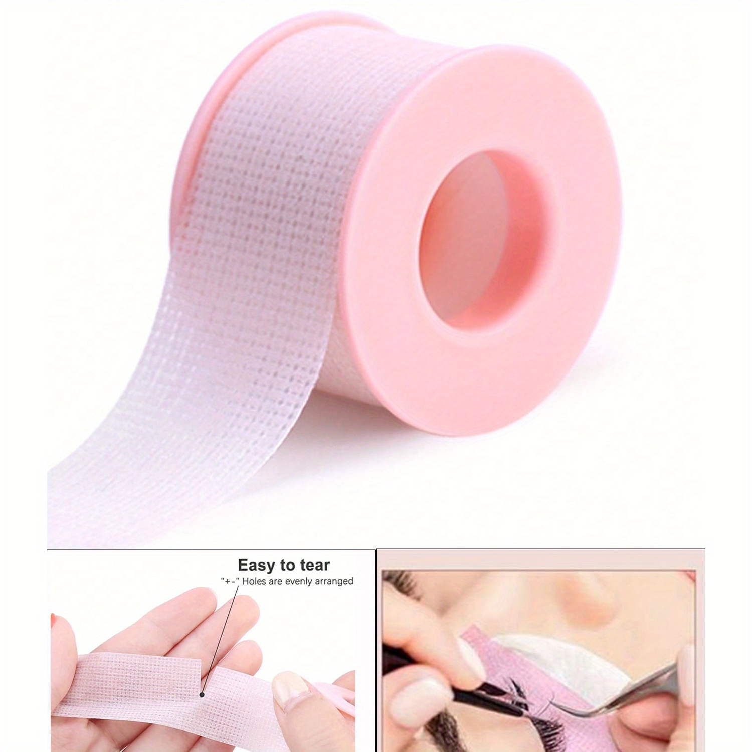 Eyelash Extension Tape Kit 2-pack - Hypoallergenic, Breathable Strips And Blue/pink Undereye Pads For Gentle Lifts And Extensions