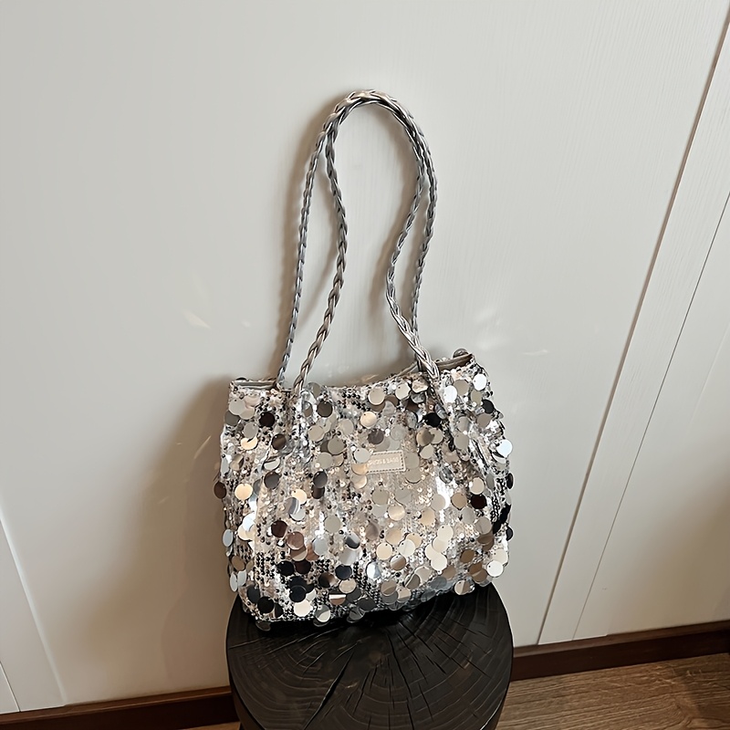 High-end Niche Design Handbag Fashion Sequin Chic Underarm Bag For Banquets And Travel, Shoulder Bag