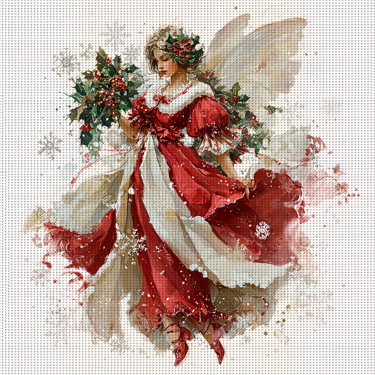 TEMU Zuoanlf 1set 50x50cm/19.7x19.7inch Cross Stitch Kit Frameless, Christmas Elf, Stamped Cross Stitch Kits, Embroidery Set For Home Decor, Includes