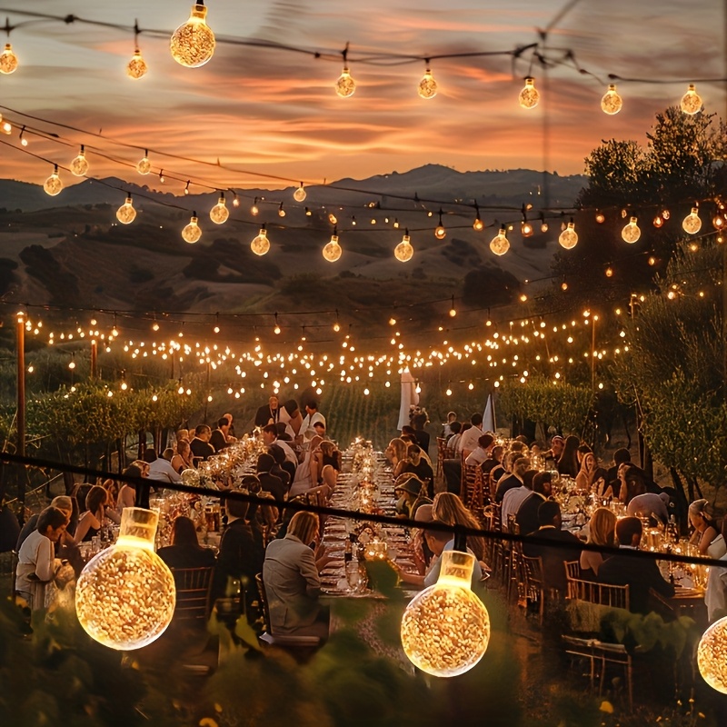 1 set of 20 50 led solar outdoor crystal ball string lights solar holiday fairy lights bubble ball lights garden christmas and halloween decoration lights details 12
