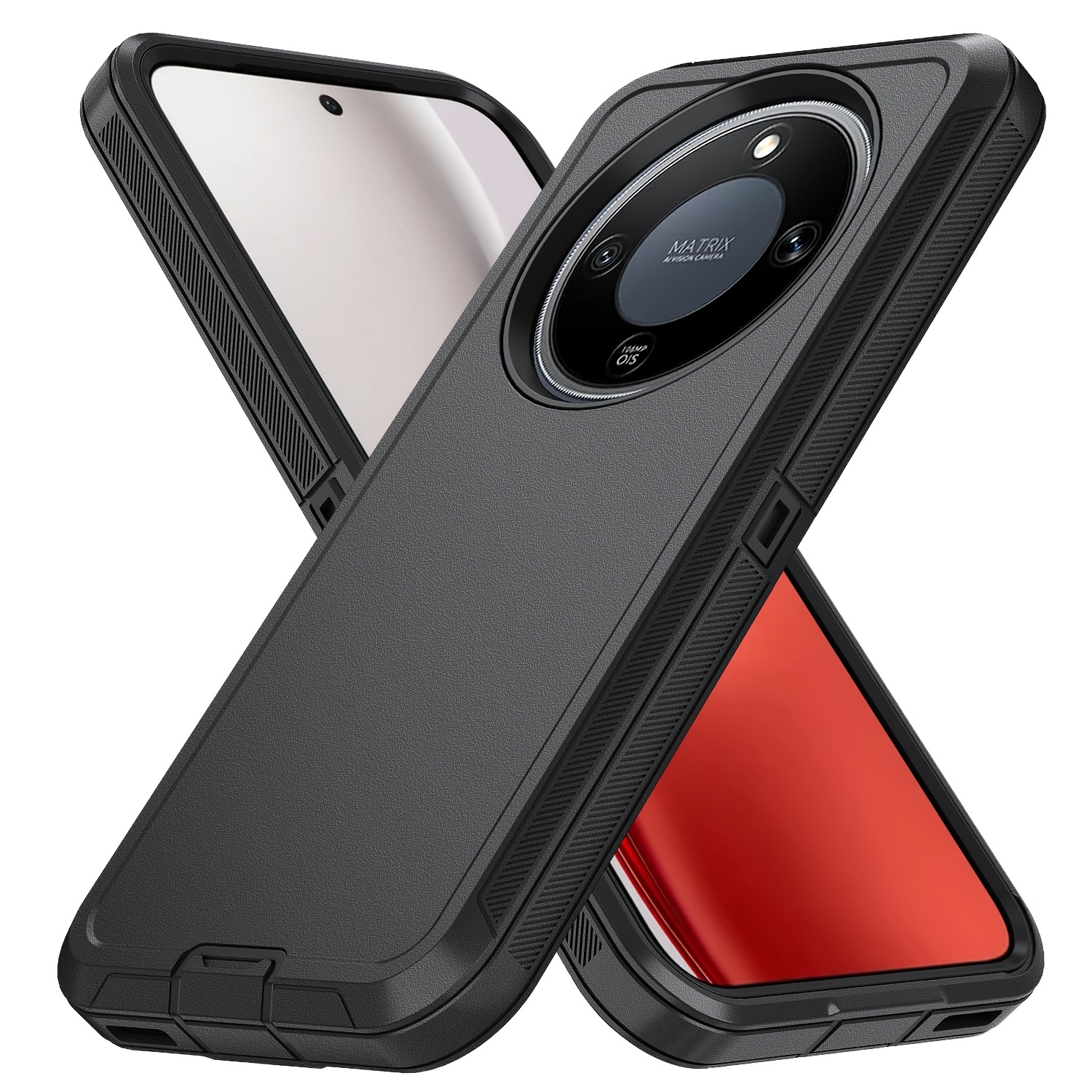 TEMU Coque de téléphone : pour HONOR Magic8, Lite X9D, HRX70-5G, étui à 3 couches avec cache-port -poussière, TPU +, étui de robuste pour téléphone