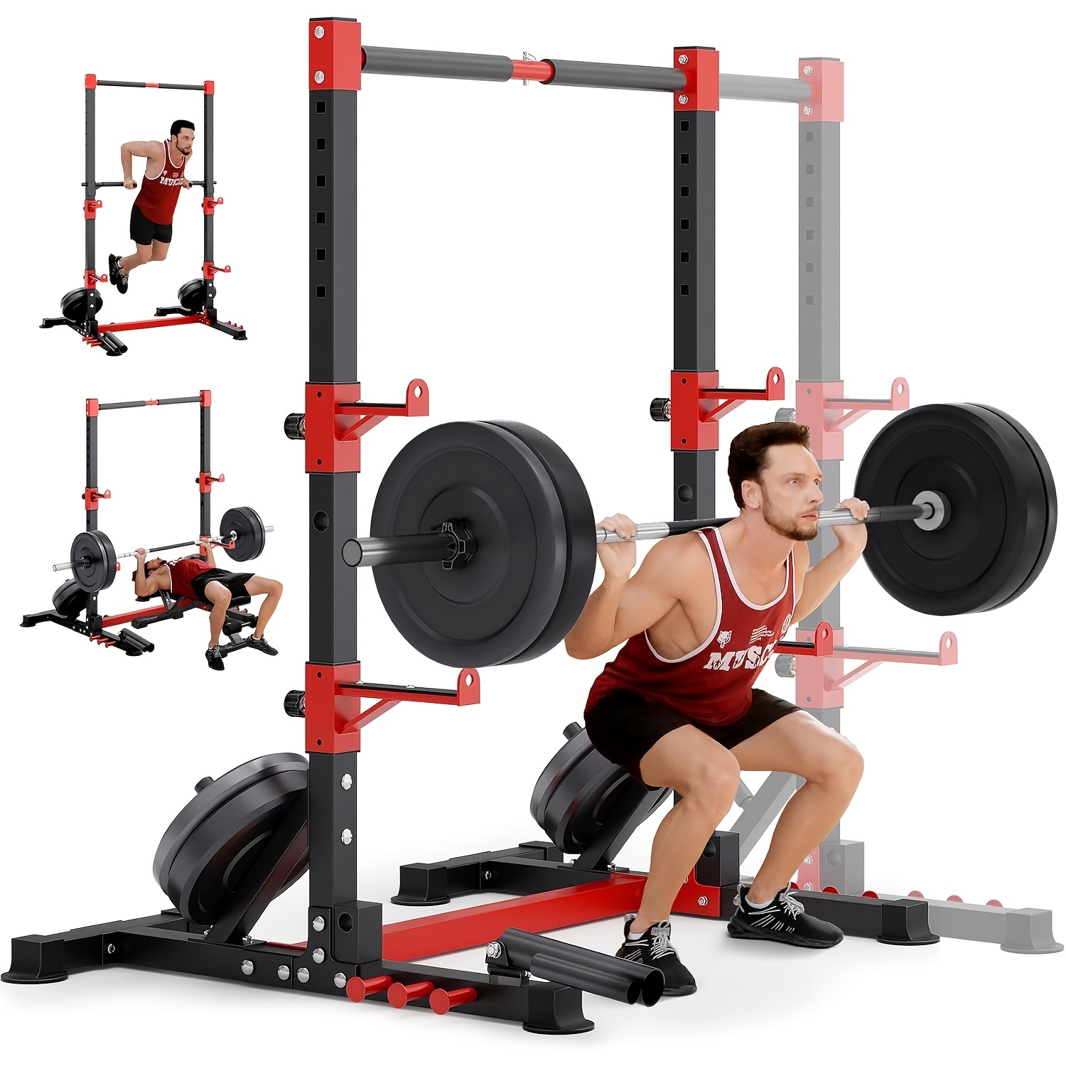 home gym squat rack adjustable multi Temu