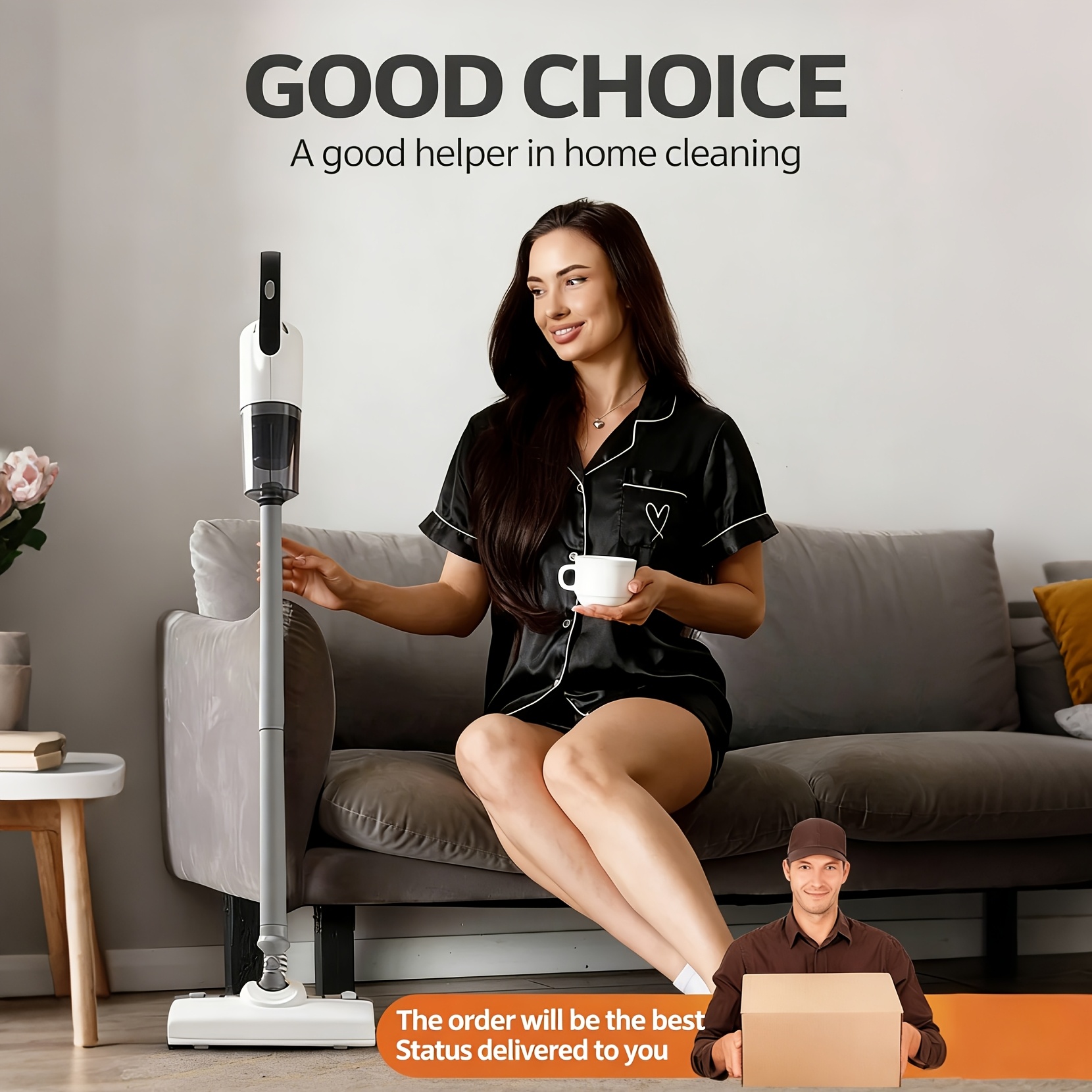 23kpa wireless vacuum cleaner 4 in 1 portable handheld car vacuum lightweight powerful suction long detachable water tank multi speed settings usb charging suitable for cleaning hard floors carpets and pet hair Product details 1