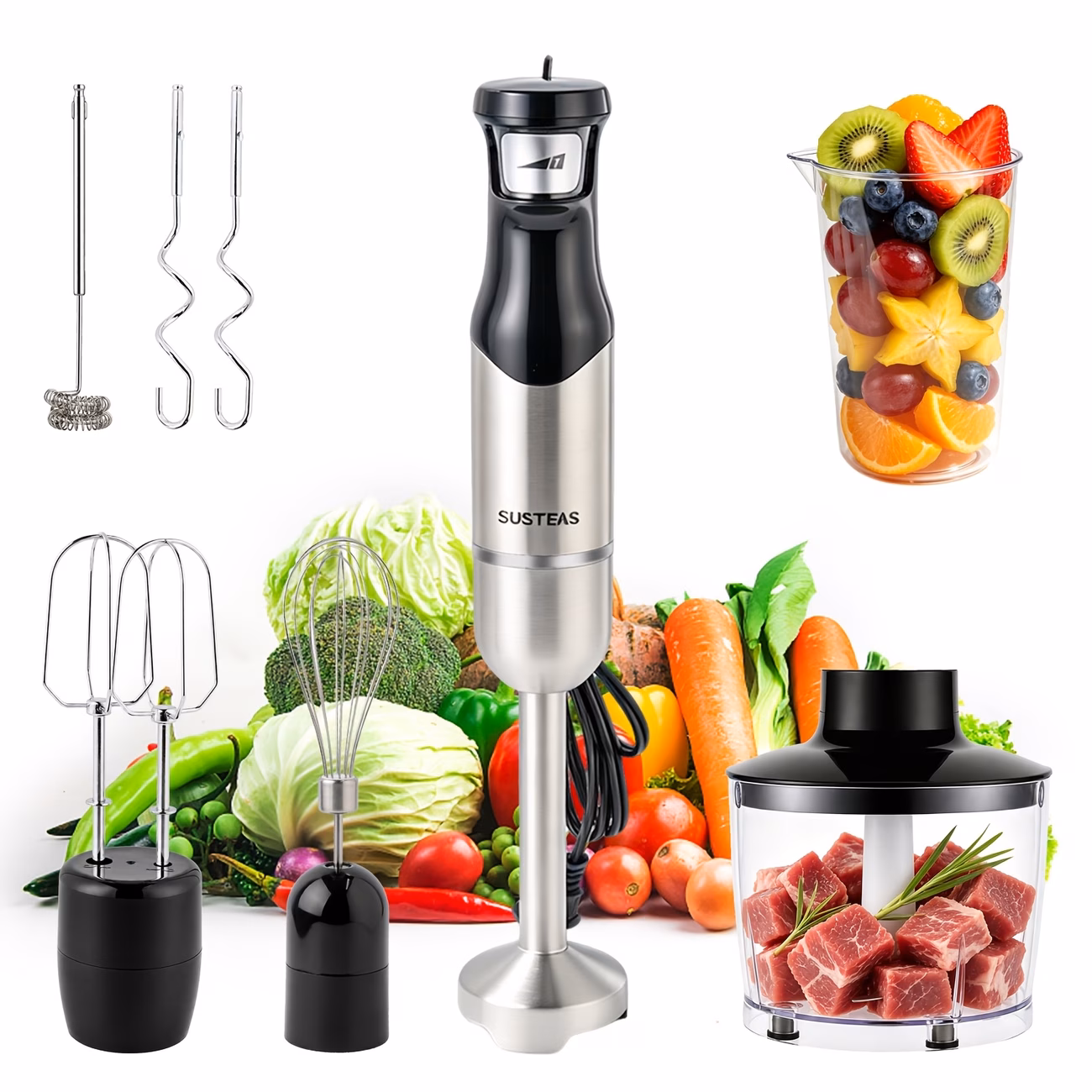 8-in-1 Multi-Function Handheld Blender, All-in-One Electric Mixer,...