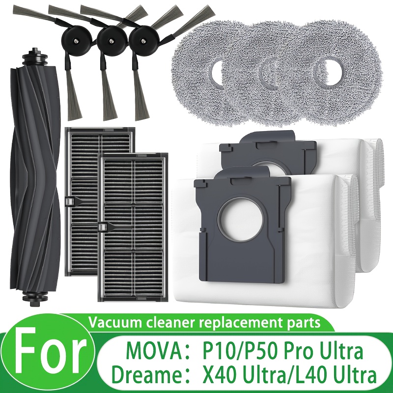 TEMU 11 pezzi di aggiornamenti per robot aspirapolvere X40 Ultra/L40 Ultra/X40 Master/ P10/P50 Pro Ultra - Kit di ricambio completo con spazzola